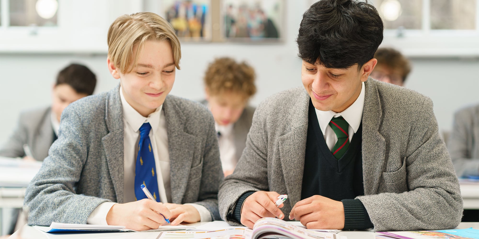 Lower School Classics boys reading