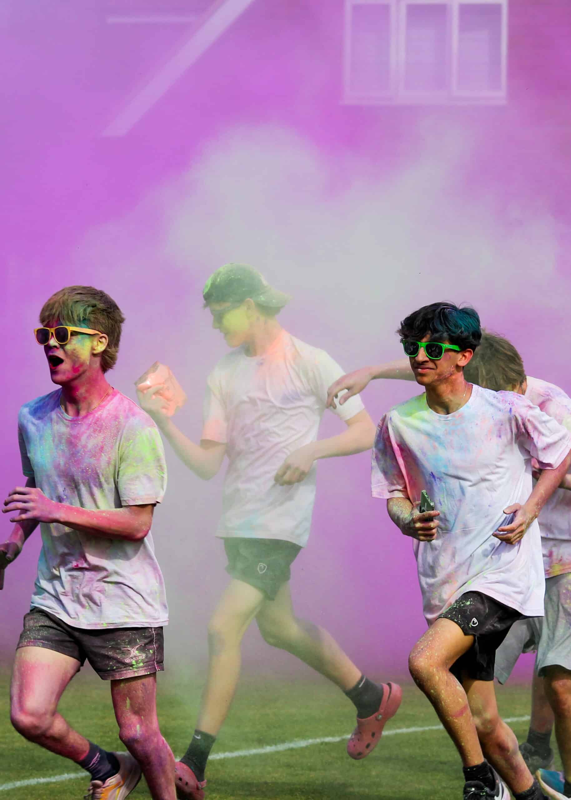Boys setting off in the Colour Run 2025