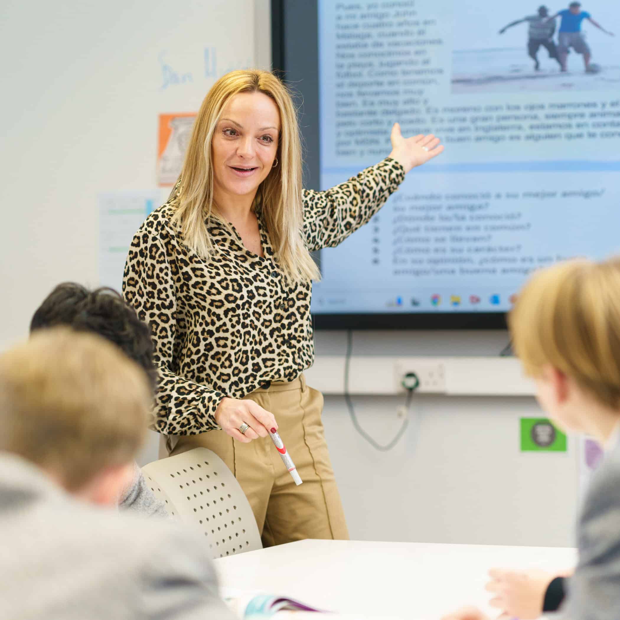 modern languages head of Spanish teaching the boys.